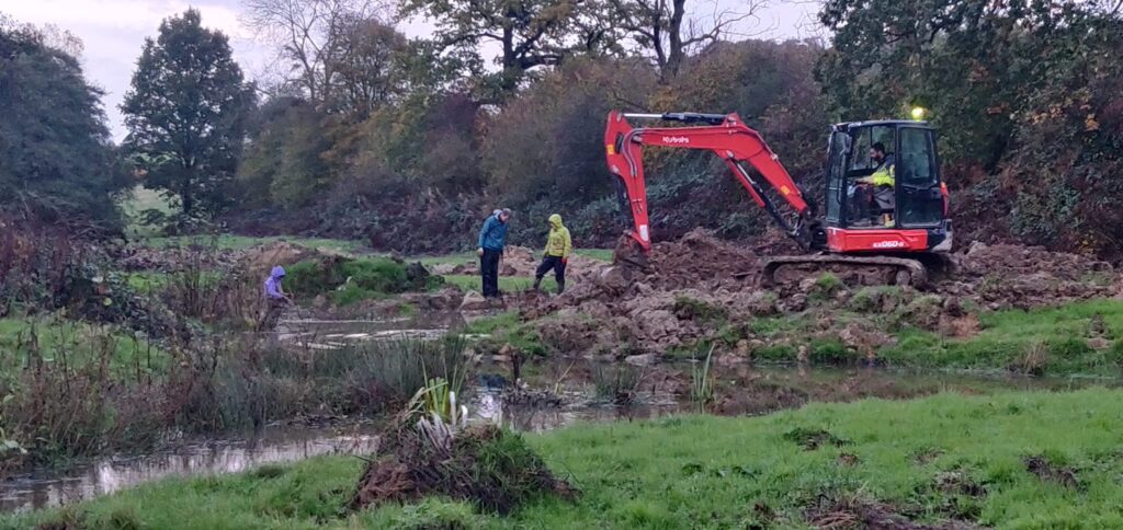 The wetland taking shape after earthworks